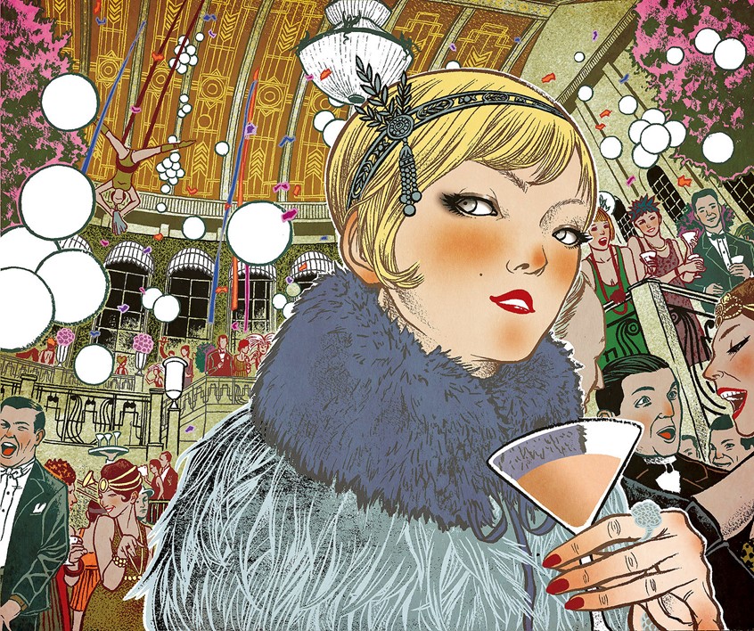 illustration of Conceptual illustration, conceptual illustrator, editorial, editorial illustration, book cover art, book jacket art, book cover design, figurative, poster illustration, magazine illustration, character illustration, the great gatsby illustration, character illustration, retro, vintage