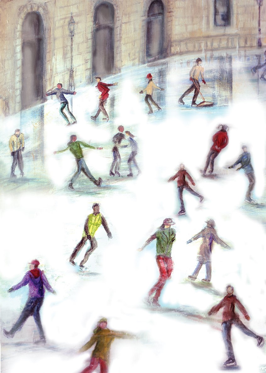 illustration of Illustration, cover art, magazine illustration, advertising campaigns, cover art design, magazine cover, packaging design, Advertising,
Book Cover Art, Reference Books, Non Fiction Books, Greetings Cards, Editorial, Mixed Media, Painting, Food, Drink, Traditional, Annual Report, Ice skating, Winter, Seasonal