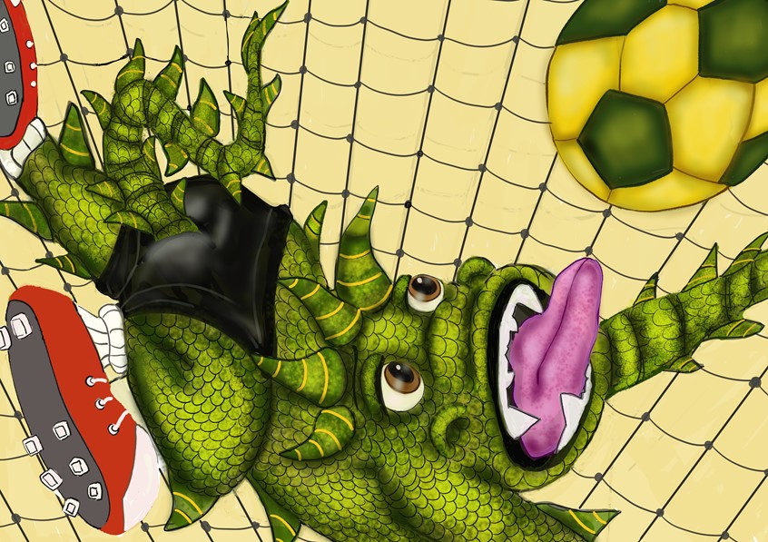 illustration of This is from a The Extraordinary life of Henrey Dragon. This funny Childrens book is about a Dragon names Henrey who has no talent. This story will make an excellent short, animated film of series.