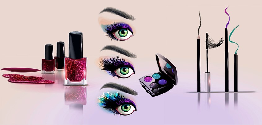 illustration of Point of Sale, Make-up, Health and Beauty, Fragrance, Beauty, Fashion, Fashion Illustration, Magazine, Advertising, Holiday, Clothing