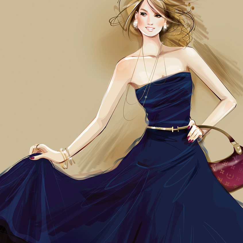 illustration of Point of Sale, Make-up, Health and Beauty, Fragrance, Beauty, Fashion, Fashion Illustration, Magazine, Advertising, Holiday, Clothing