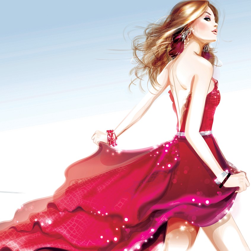 illustration of Point of Sale, Make-up, Health and Beauty, Fragrance, Beauty, Fashion, Fashion Illustration, Magazine, Advertising, Holiday, Clothing
