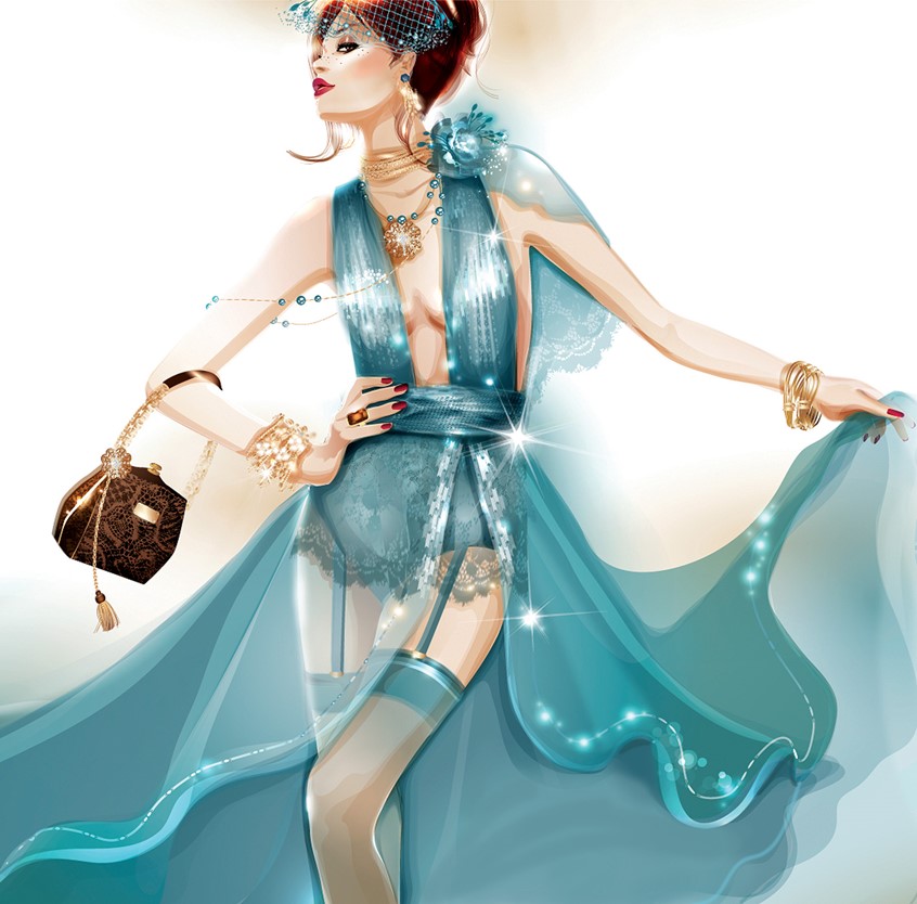 illustration of Point of Sale, Make-up, Health and Beauty, Fragrance, Beauty, Fashion, Fashion Illustration, Magazine, Advertising, Holiday, Clothing