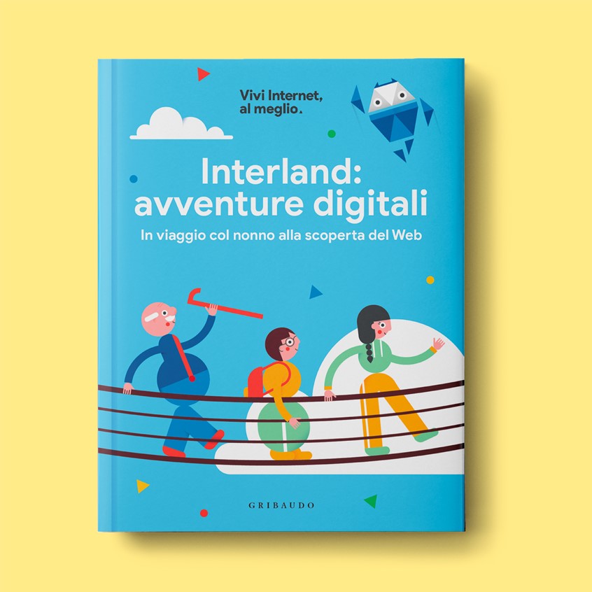 illustration of An illustrated story created to entertain and educate children, grandparents and parents to live the web in a conscious and safe way. Scan the last image to download the book and discover the Interland project.