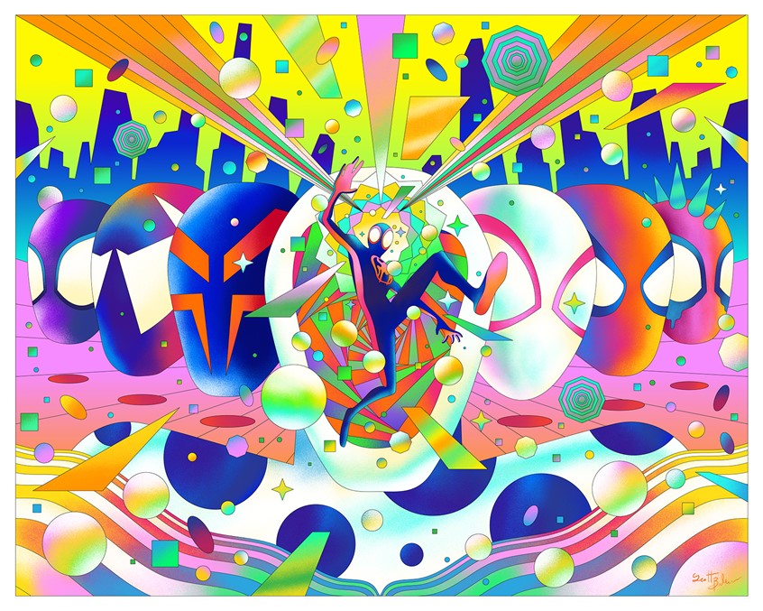 illustration of I was invited to contribute towards Gallery Nucleus' Across the spiderverse exhibition based on the recent sony pictures film.
The exhibition featured artwork from the movie as well as artwork made by different artists from around the world including myself.
