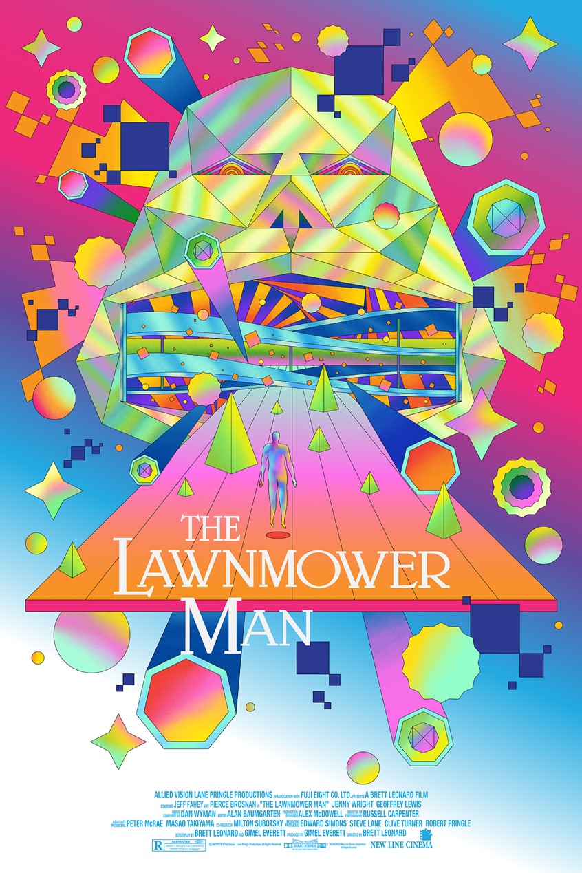 illustration of I was invited to contribute towards Alternative Movie Poster's Class of 1992 where 30 artists produce posters based on films that released 30 years ago (this was done in 2022) with mine being based on the Sci fi film The Lawnmower Man.