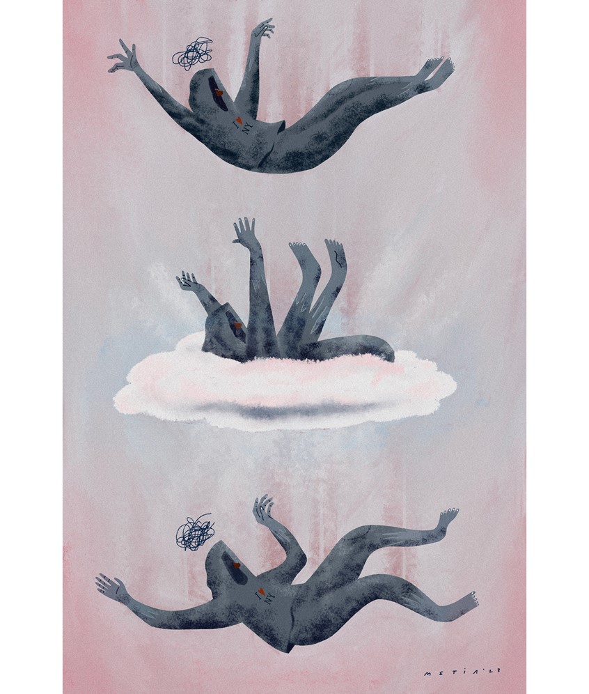 illustration of Editorial illustration. In NYC cops bring the city's most vulnerable residents, mentally ill homeless people, to hospitals. Many times they are being discharged prematurely without receiving proper treatment.