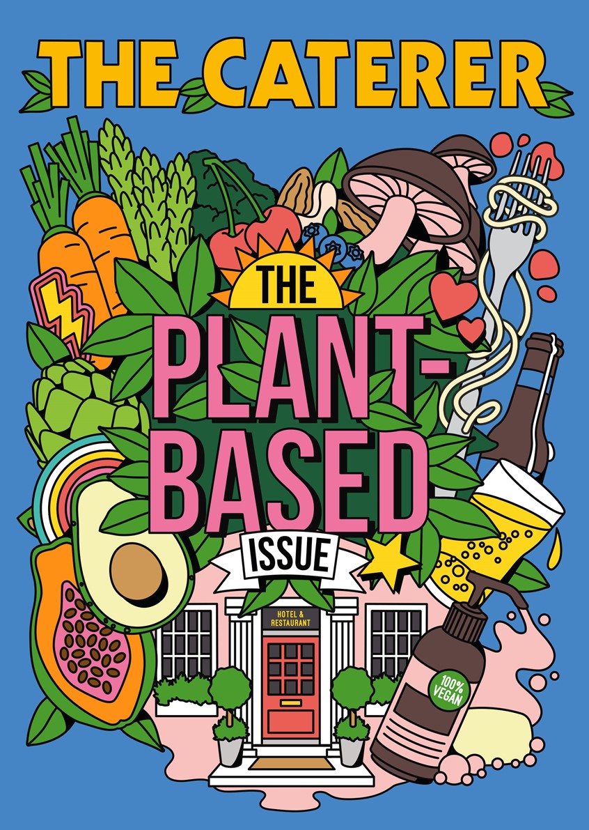 illustration of Veganuary/Plant-based illustrated cover for The Caterer Magazine @thecaterermag The magazine is for the UK hospitality industry, covering news for restaurants, hotels, bars, chefs, and pubs. Big thanks to Emma Winton @winton88, Senior Designer at @thecaterermag