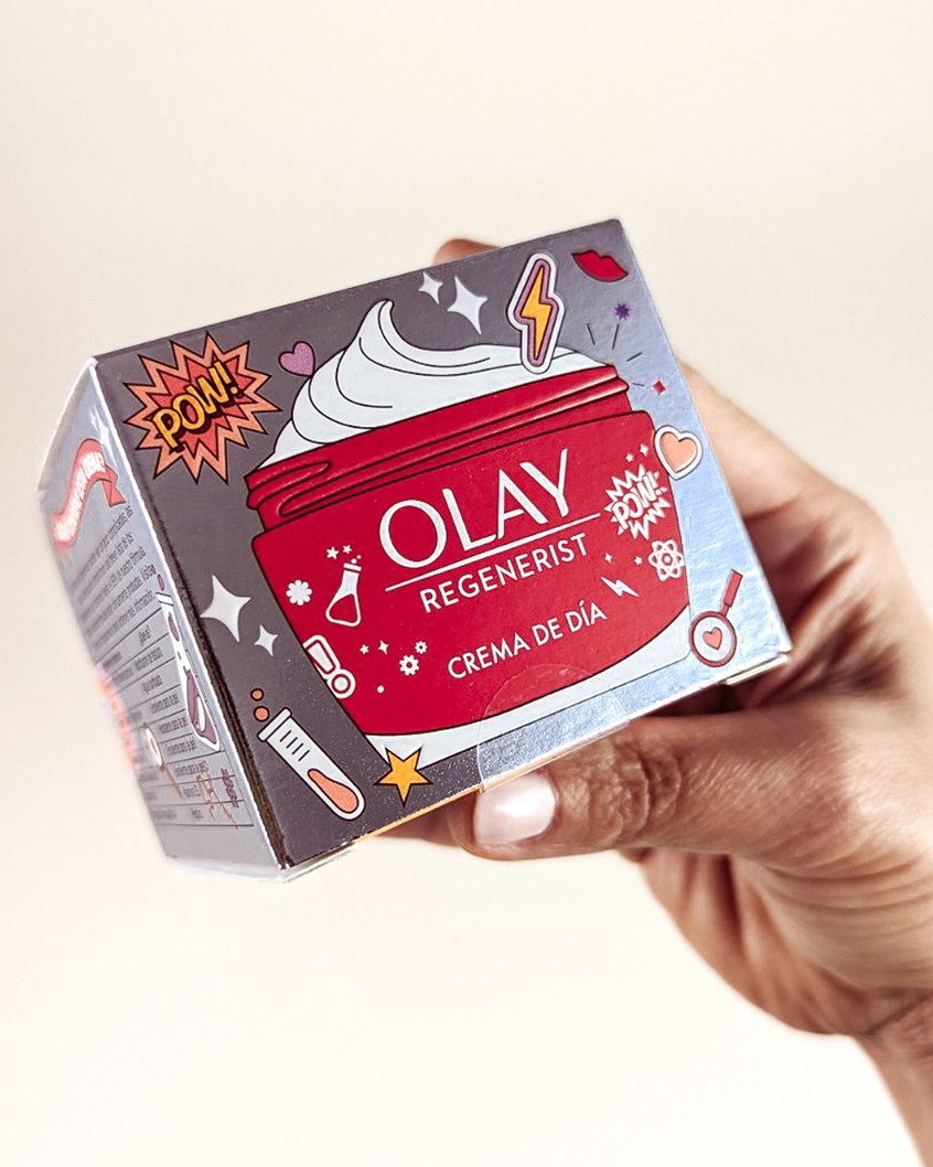illustration of Last year I illustrated and designed this limited edition box and jar for Olay – themed with science, skincare and STEM imagery. This was a Spain only product, a limited run last February. A percentage of sales went to support women and young girls in STEM. #influencerbox #prbox