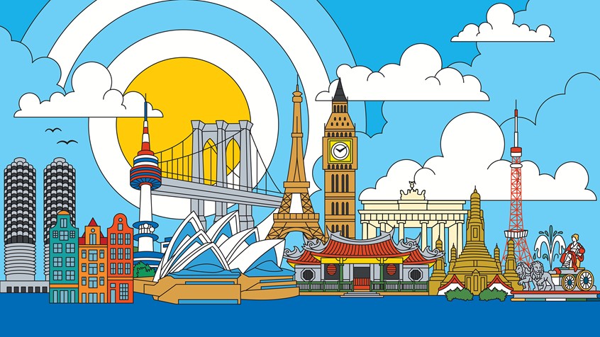 illustration of Commissioned by RhinoShield’s Creative team, the City Collection is a series of 12 illustrated phone cases celebrating cities around the world. Each design captures the spirit of its city through local landmarks and cultural symbols - turned into a personal keepsake for visitors, locals, and travellers with a deep connection to place. The collection spans Chicago, New York, London, Paris, Berlin, Amsterdam, Madrid, Bangkok, Taipei, Tokyo, Seoul and Sydney, released globally.