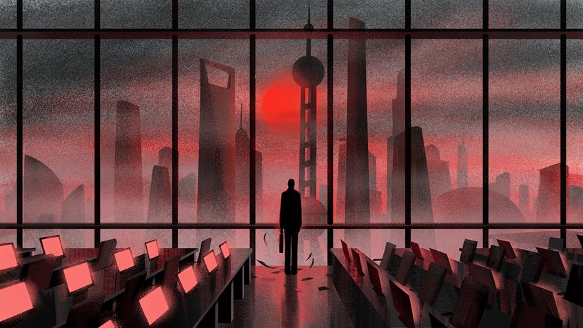 illustration of For the essay “Sunset of the Economists” by Mark Leonard
“Two decades ago, China’s reformist economists walked the halls of power and dictated policy. Now, they have been side-lined in favor of a new priority: national security. What happened?”