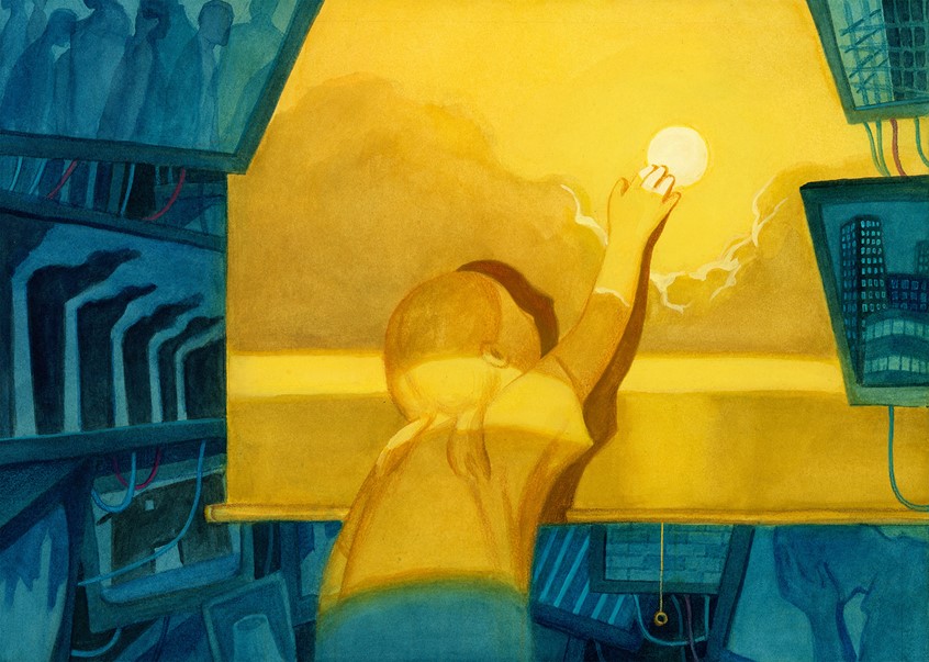 illustration of Inspired by “This is No Way to be Human” by Alan Lightman, on The Atlantic
2024 World Illustration Awards, Science & Techonology category Highly Commended
“We now occupy a nearly natureless world.”