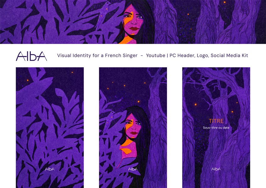 illustration of The illustration was designed as a flexible visual system rather than a single image.
Different crops generate social media assets while maintaining a consistent visual identity across platforms.
Minimal typography allows the artwork and logo to remain the primary focus.