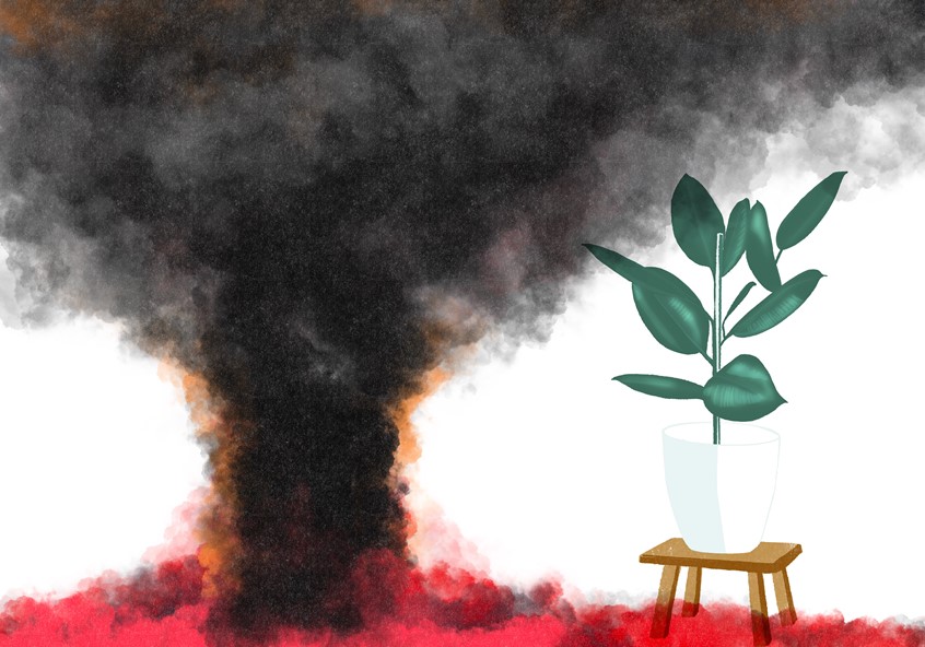 illustration of An ongoing illustration series created during the 2026 wildfires while living in an affected community.
The work explores states of evacuation, waiting, and uncertainty.