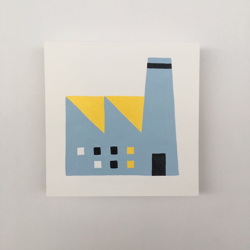 illustration of The Tiny House Project. For Dutch Design Week 100 tiny houses were made by Kars + Boom. Of every tiny house there is a hand painted wooden sculpture, an original painting and a giclée print available in 5 different colors.
Fair painting. 300 grams Biotop Paper. 15 x 15 cm.