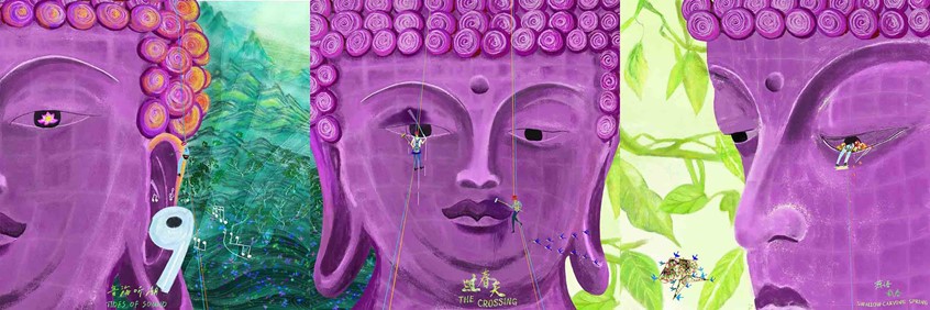 illustration of A series of illustrations full of oriental philosophical wisdom. On the occasion of the spring solar term, we should learn to clean up our emotions, listen to our hearts, get rid of distractions, and welcome a new life easily.