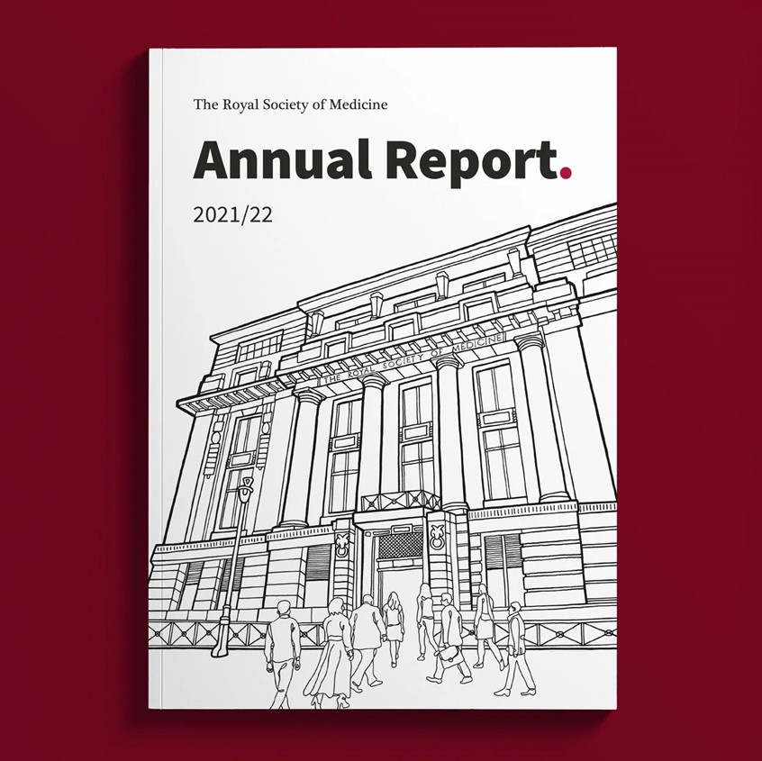 illustration of From 2021 to 2023, I was commissioned by the Royal Society of Medicine to create a series of illustrations for their annual reports. The illustrations were designed to capture the sense of people returning to the RSM’s headquarters as COVID-19 restrictions eased, reflecting a renewed sense of connection, activity, and community within the organisation.