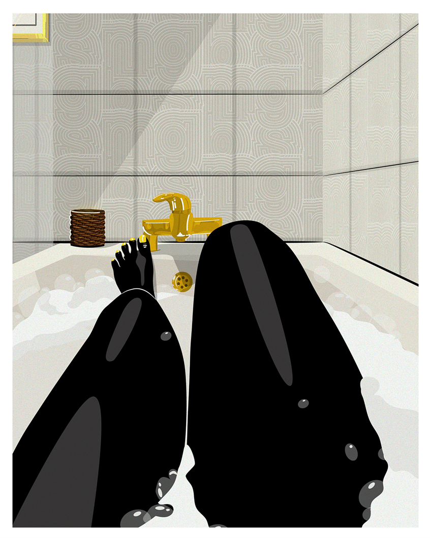 illustration of My idea of slowing down and unwinding after a fast-paced, chaotic week. The importance of taking intentional, quiet moments for yourself by letting go of stress, embracing relaxation, and easing into the weekend at your own pace. Maybe this is what they mean by “letting the week melt away.”