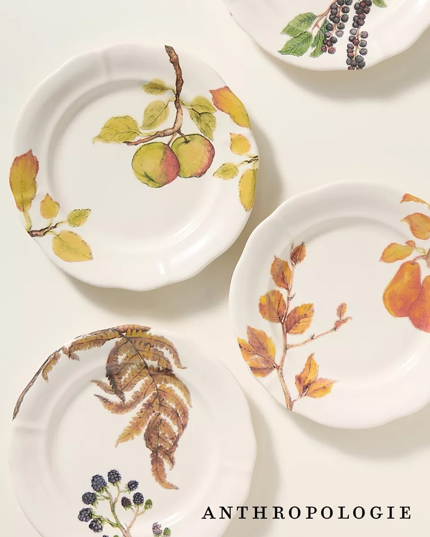 illustration of I collaborated with Anthropologie to create a series of watercolor illustrations for their Harvest Dessert Plates set, a part of the Fall Kitchen & Dining Collection. The plates feature several of my Fall Harvest-inspired botanical designs, including Apples, Fern & Blackberry, Fall Pears, and Wild Berry.
surface design, tableware, kitchenware, nature-inspired, foraging,
