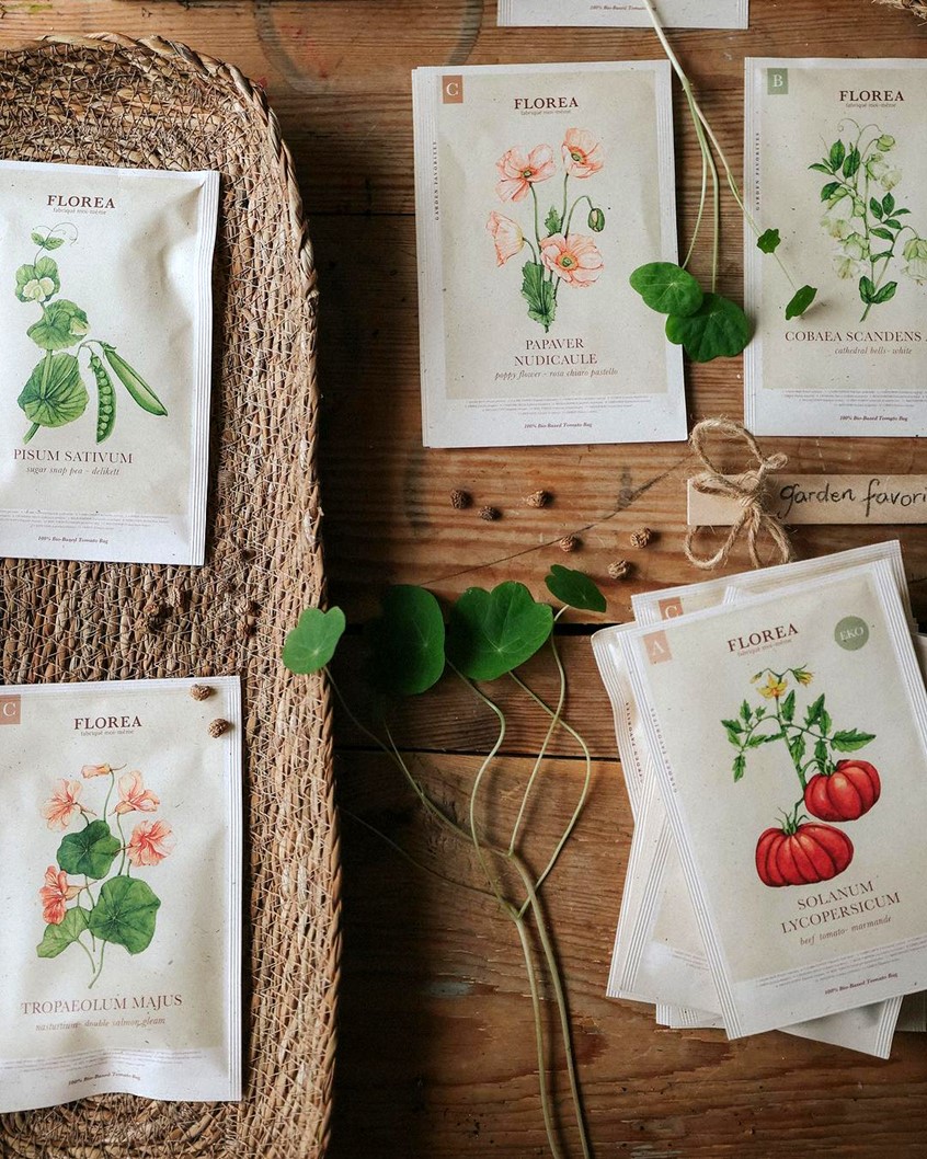 illustration of I collaborated with Florea, a modern garden brand, on their special edition packaging. My botanical illustrations were featured on seed packets, including detailed watercolor artwork of flowers and vegetables.
floral, horticulture, label, seeds, blossom, bouquet, spring, summer, flora, ornamental, vegetables.