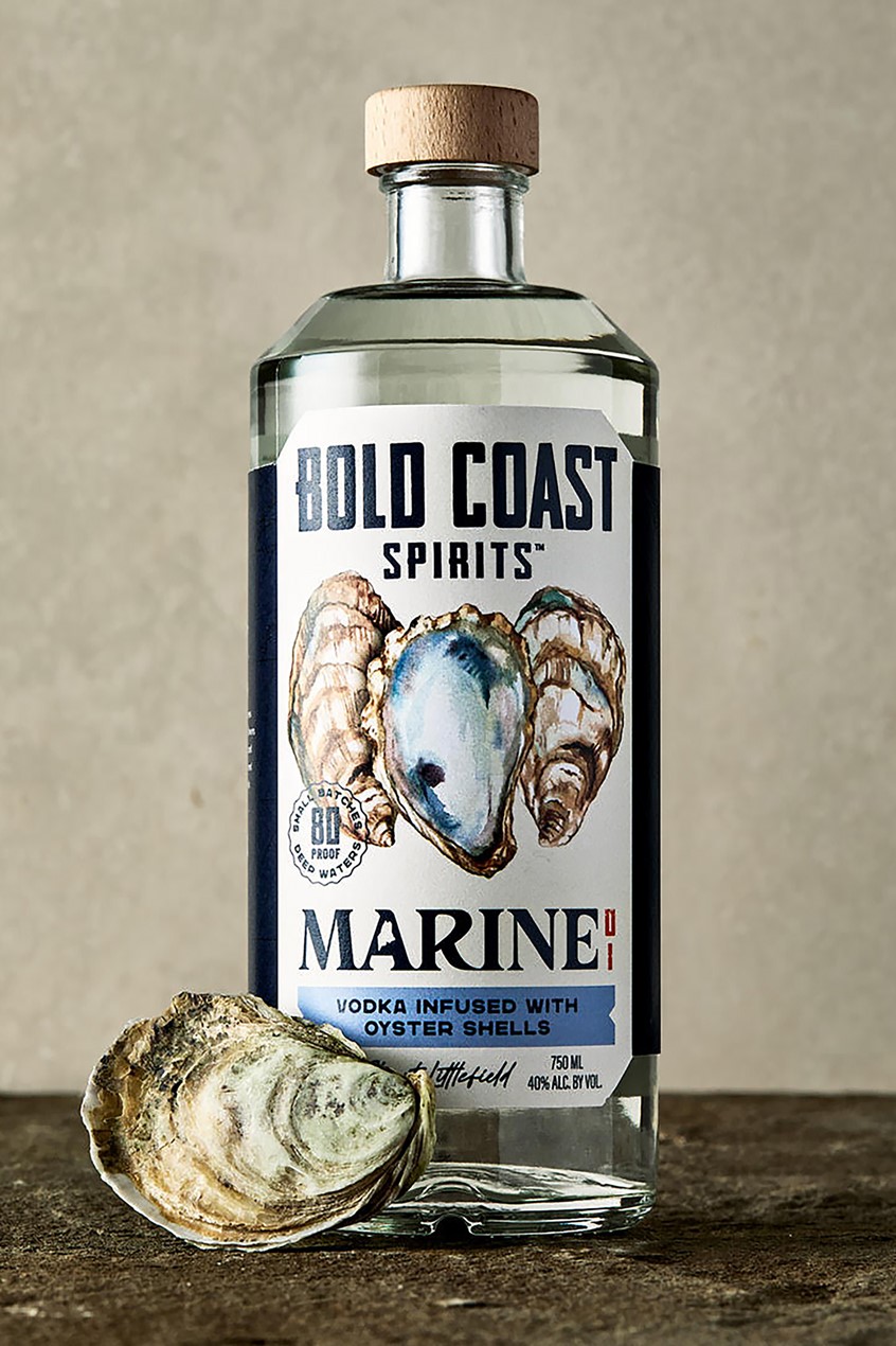 illustration of Hand-painted watercolor oyster shell illustrations created for Bold Coast Spirits bottle label and packaging. Inspired by the Atlantic coast, the artwork brings a natural, handcrafted feel to the brand while highlighting its coastal story through detailed botanical illustration.