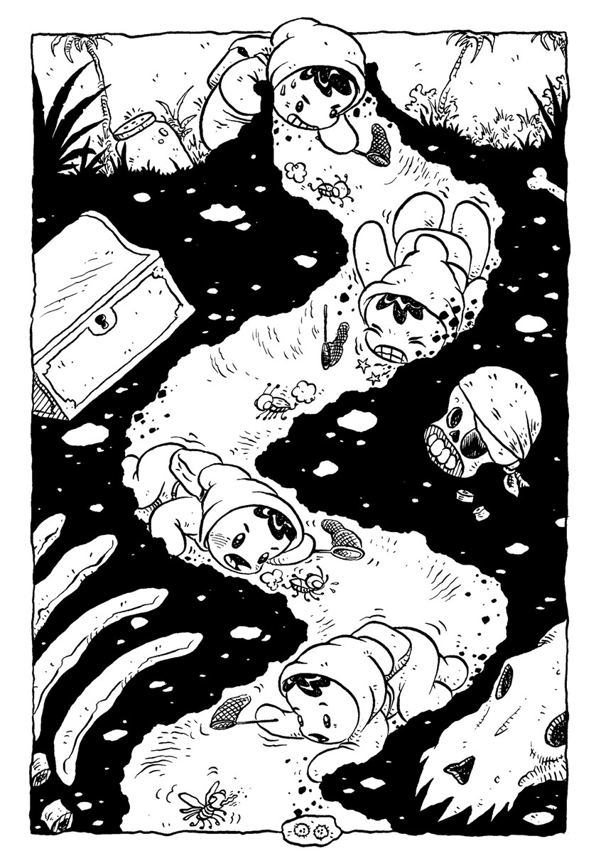 illustration of A page from a short wordless comic featured in the Top Shelf graphic novel,