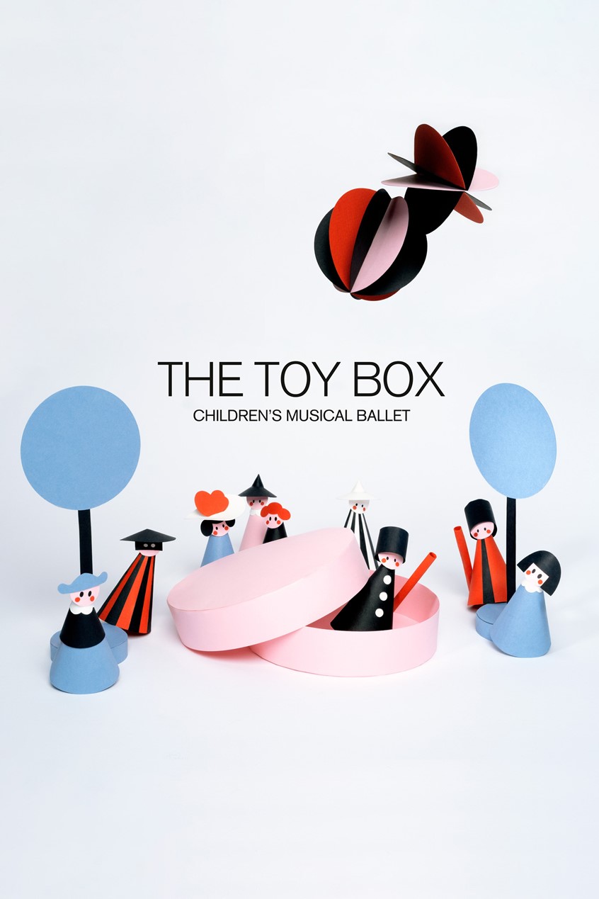 illustration of Handcrafted visuals breathe life into playful paper characters for The Toy Box, Claude Debussy’s musical ballet for children. The illustrations are inspired by the imagery of André Hellé’s book from 1913, depicting the magical secrets nestled within a toy box while children slumber.