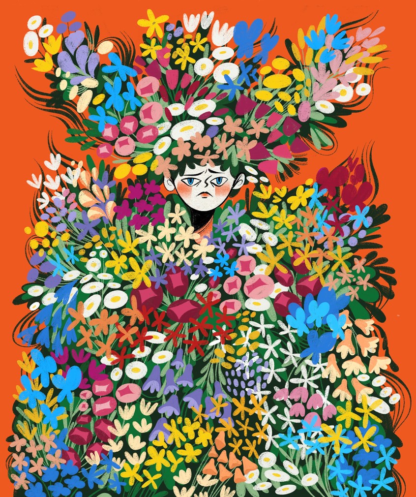 illustration of I enjoy great costume design, so whenever I have a chance I create studies of these costumes and the women wearing it. This one was inspired by the movie: Midsommar.